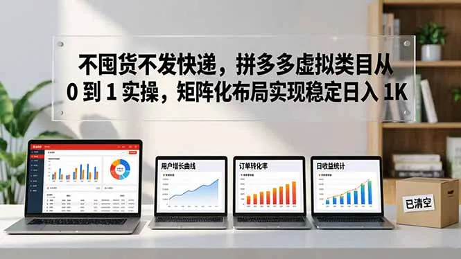 不囤货不发快递，拼多多虚拟类目从 0 到 1 实操，矩阵化布局实现稳定日入 1K-豌豆轻创