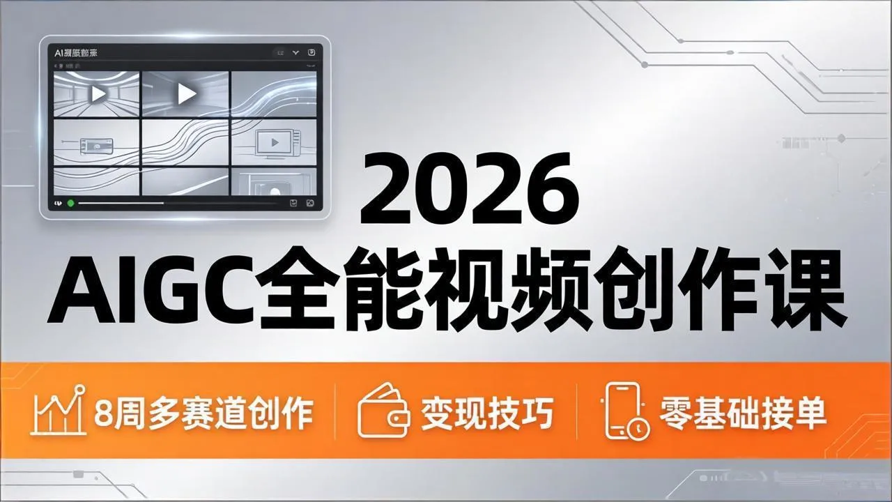 2026AIGC全能视频创作课，8周吃透多赛道创作+变现，零基础也能高效出片接单-豌豆轻创