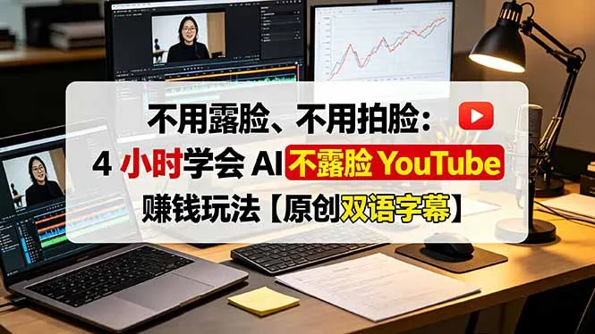 不用露脸、不用拍脸：4 小时学会 AI 不露脸 YouTube 赚钱玩法【原创双语字幕】-豌豆轻创