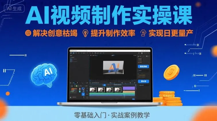 Ai视频制作实操课，解决创意枯竭、效率低下痛点，实现日更量产可持续变现(更新26年3月)-豌豆轻创