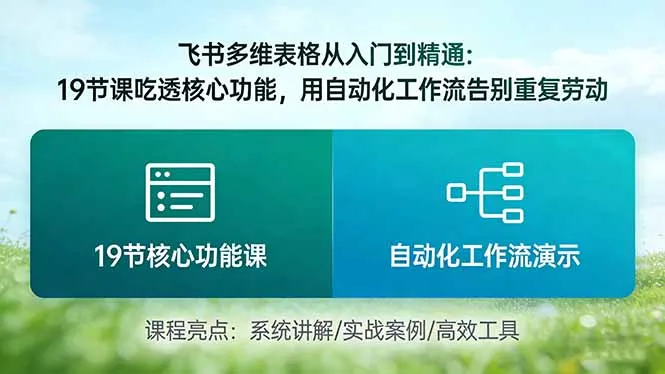 飞书多维表格从入门到精通：19节课吃透核心功能，用自动化工作流告别重复劳动-豌豆轻创