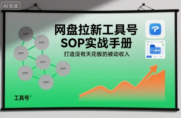 网盘拉新工具号SOP实战手册，打造没有天花板的被动收入-轻创
