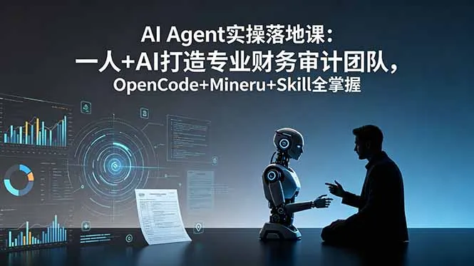 AI Agent实操落地课：一人+AI打造专业财务审计团队，OpenCode+Mineru+Skill全掌握-豌豆轻创