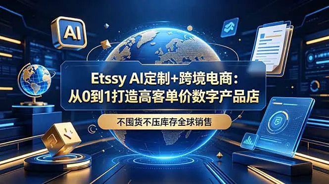 Etsy AI定制+跨境电商:从0到1打造高客单价数字产品店,不囤货不压库存全球销售-豌豆轻创