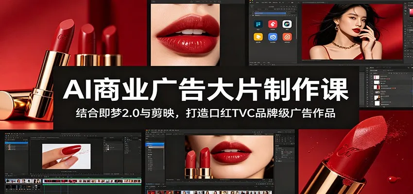 AI商业广告大片制作课:结合即梦2.0与剪映,打造口红TVC品牌级广告作品-豌豆轻创