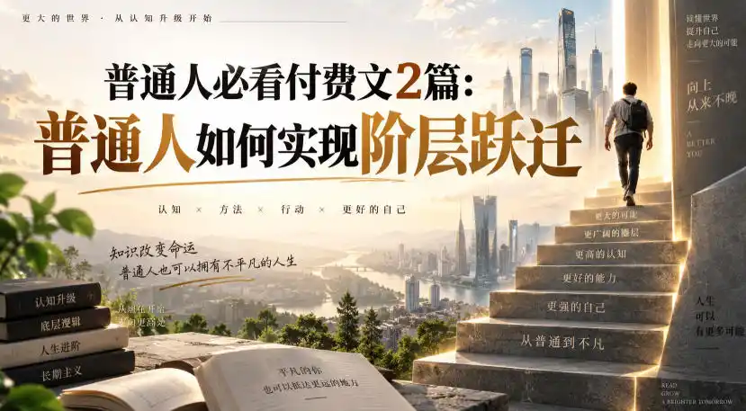普通人必看付费文2篇：普通人如何实现阶层跃迁-豌豆轻创