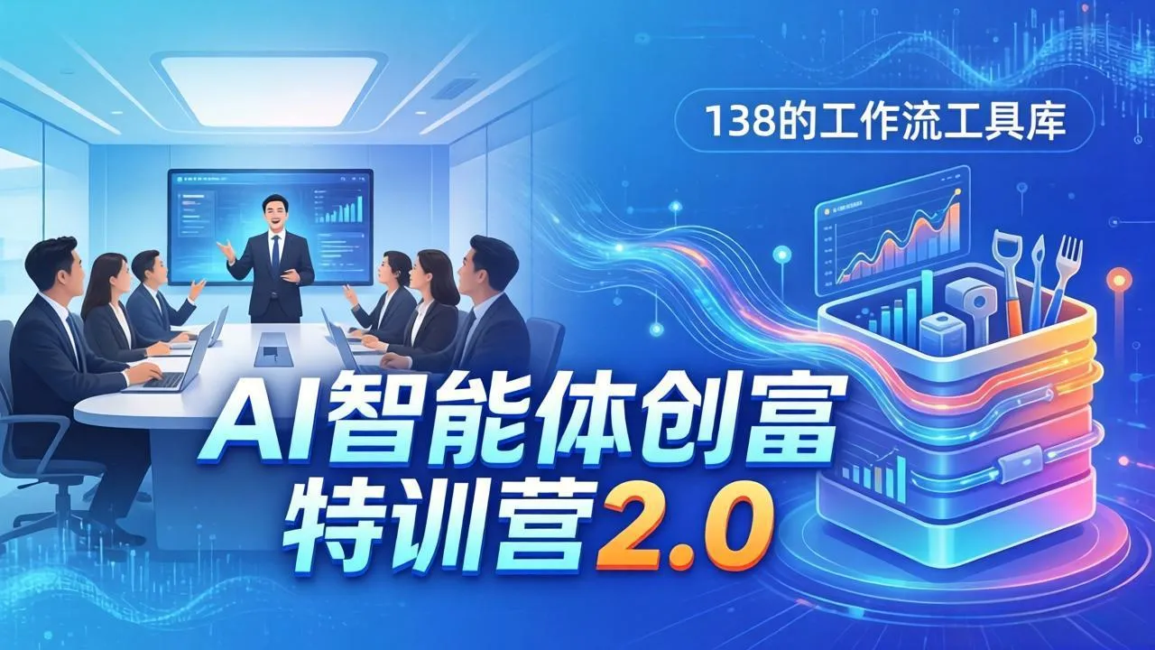 AI智能体创富训练营2.0：3天闭门直播+视频课+工具库，从0到1搭建智能体附138个工作流-豌豆轻创