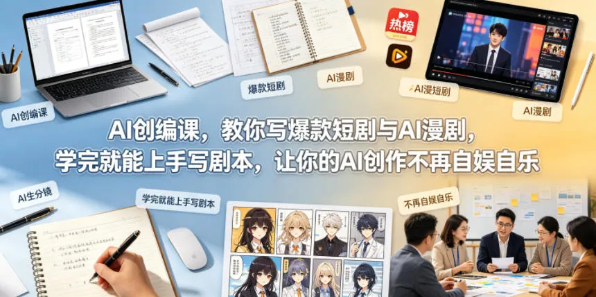 AI创编课，教你写爆款短剧与AI漫剧，学完就能上手写剧本，让你的AI创作不再自娱自乐(更新0521)-豌豆轻创