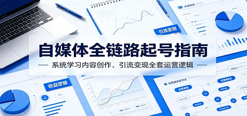 自媒体全链路起号指南：系统学习内容创作、引流变现全套运营逻辑-豌豆轻创