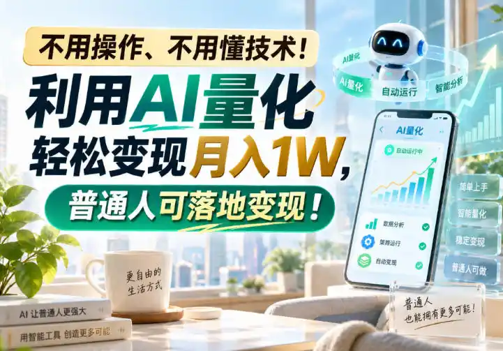 不用操作、不用懂技术！利用AI量化轻松变现月入1W，普通人可落地变现！【揭秘】-豌豆轻创