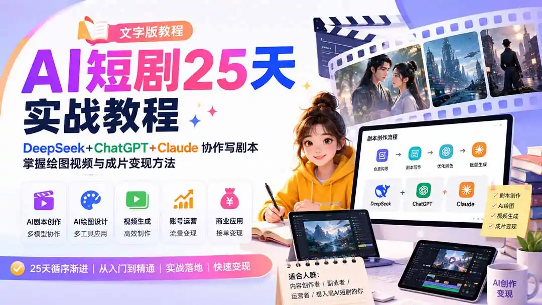 AI短剧25天实战教程(文字版教程-豌豆轻创