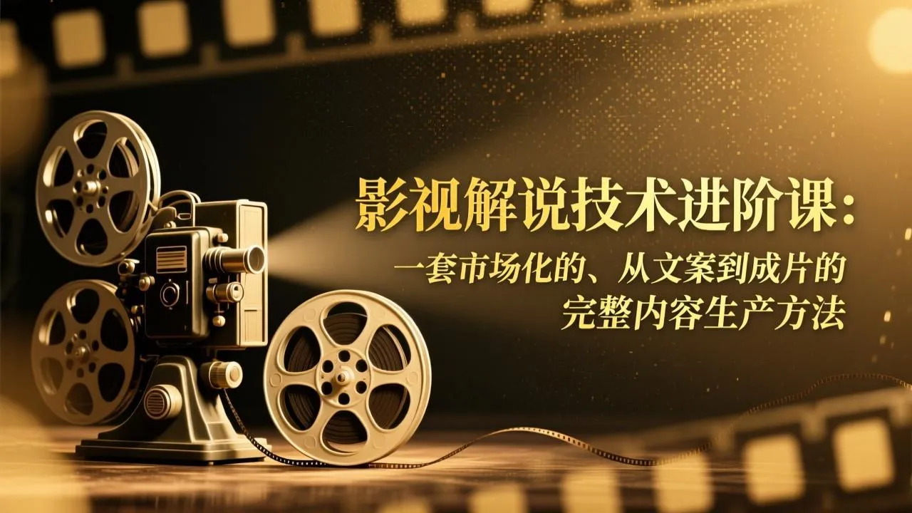 影视解说技术进阶课：一套市场化的、从文案到成片的完整内容生产方法-轻创