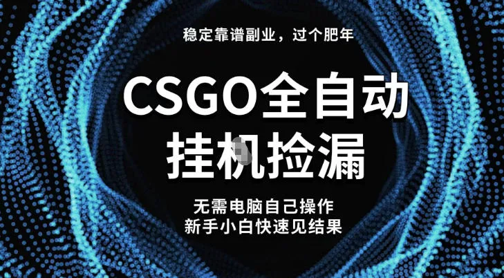 【稳定副业】全球最热门游戏CSGO全自动捡漏，最新玩法，新手小白日入5张+【揭秘】-轻创