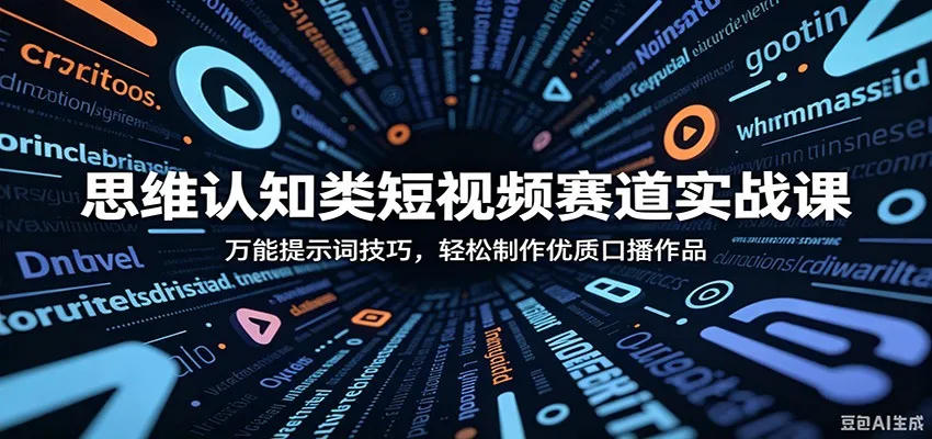思维认知类短视频赛道实战课:万能提示词技巧,轻松制作优质口播作品-豌豆轻创