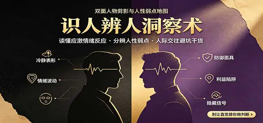 识人辨人终极心法：读懂应激情绪反应，分辨人性弱点，人际交往避坑干货-豌豆轻创