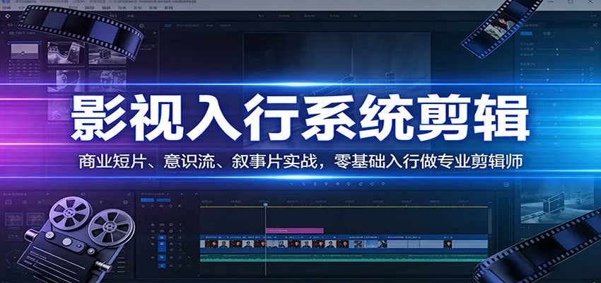 影视系统剪辑，商业短片、意识流、叙事片实战，零基础入行做专业剪辑师-豌豆轻创