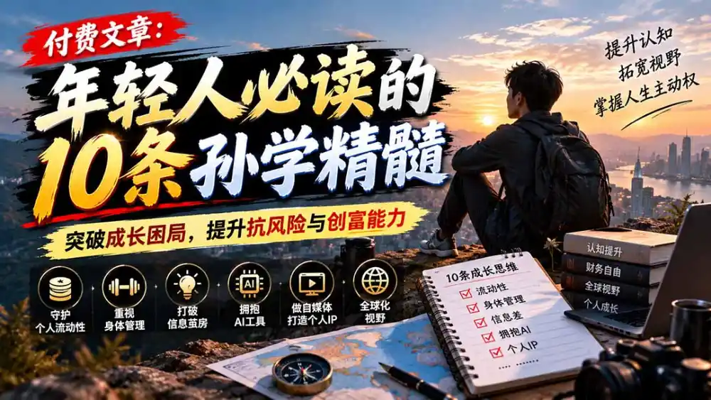 付费文章：年轻人必读的10条孙学精髓，突破成长困局，提升抗风险与创富能力-豌豆轻创