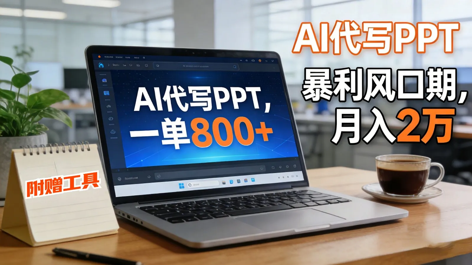 AI 代写做 PPT!一单狂赚 800+,风口期月入 2 万(工具 + 提示词直接送)-轻创
