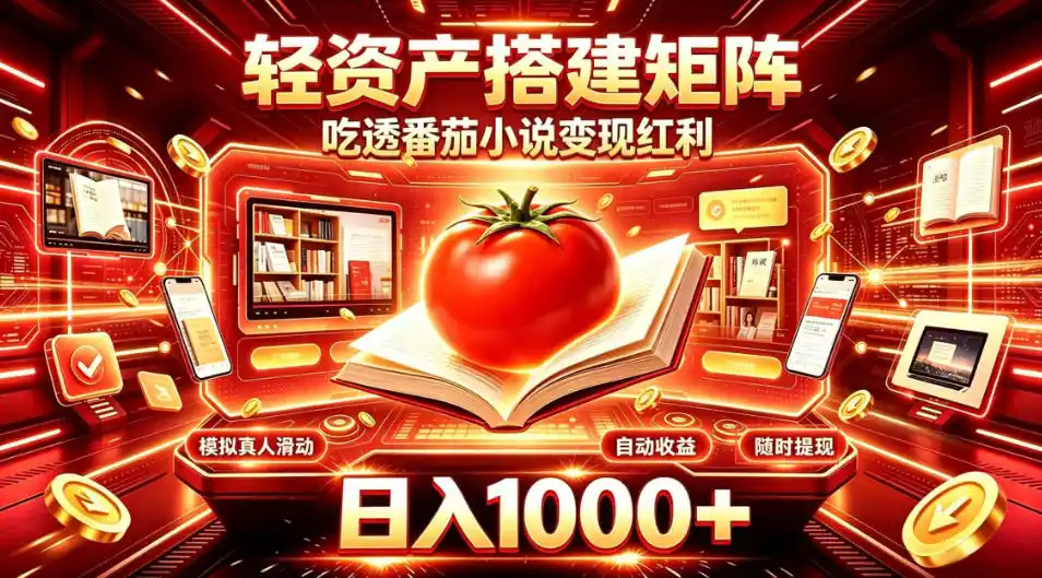 轻资产搭建矩阵，吃透番茄小说变现红利，日入1000+，支持无限矩阵放大【揭秘】-豌豆轻创
