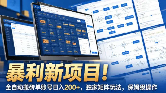 暴利新项目！全自动搬砖单账号日入200+，独家矩阵玩法，保姆级操作【揭秘】-豌豆轻创