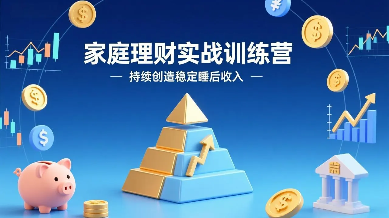 家庭理财实战训练营：从0到1建体系，三阶进阶层层递进，助你持续创造稳定睡后收入-轻创