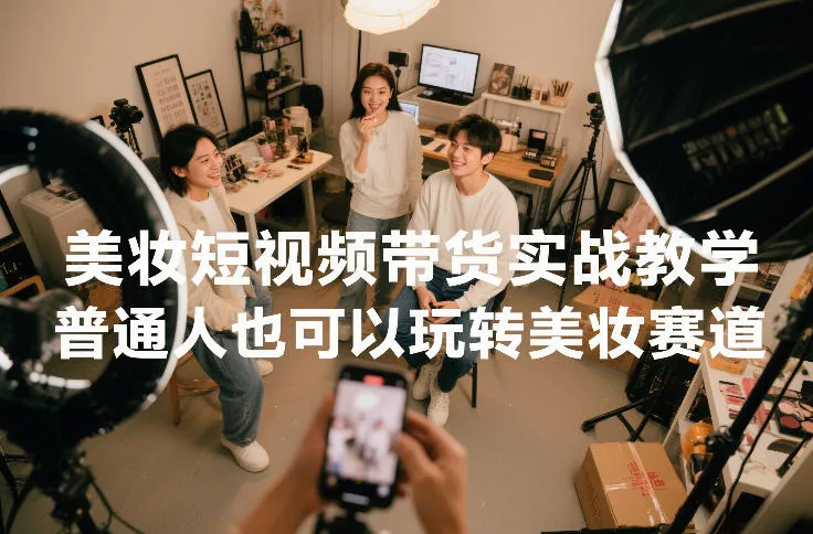 美妆短视频带货实战教学，普通人也可以玩转美妆赛道-轻创