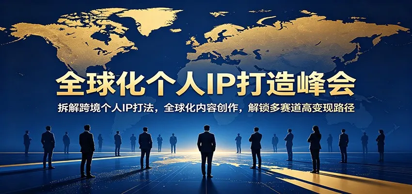 全球化个人IP打造峰会：拆解跨境个人IP打法，全球化内容创作，解锁多赛道高变现路径-豌豆轻创