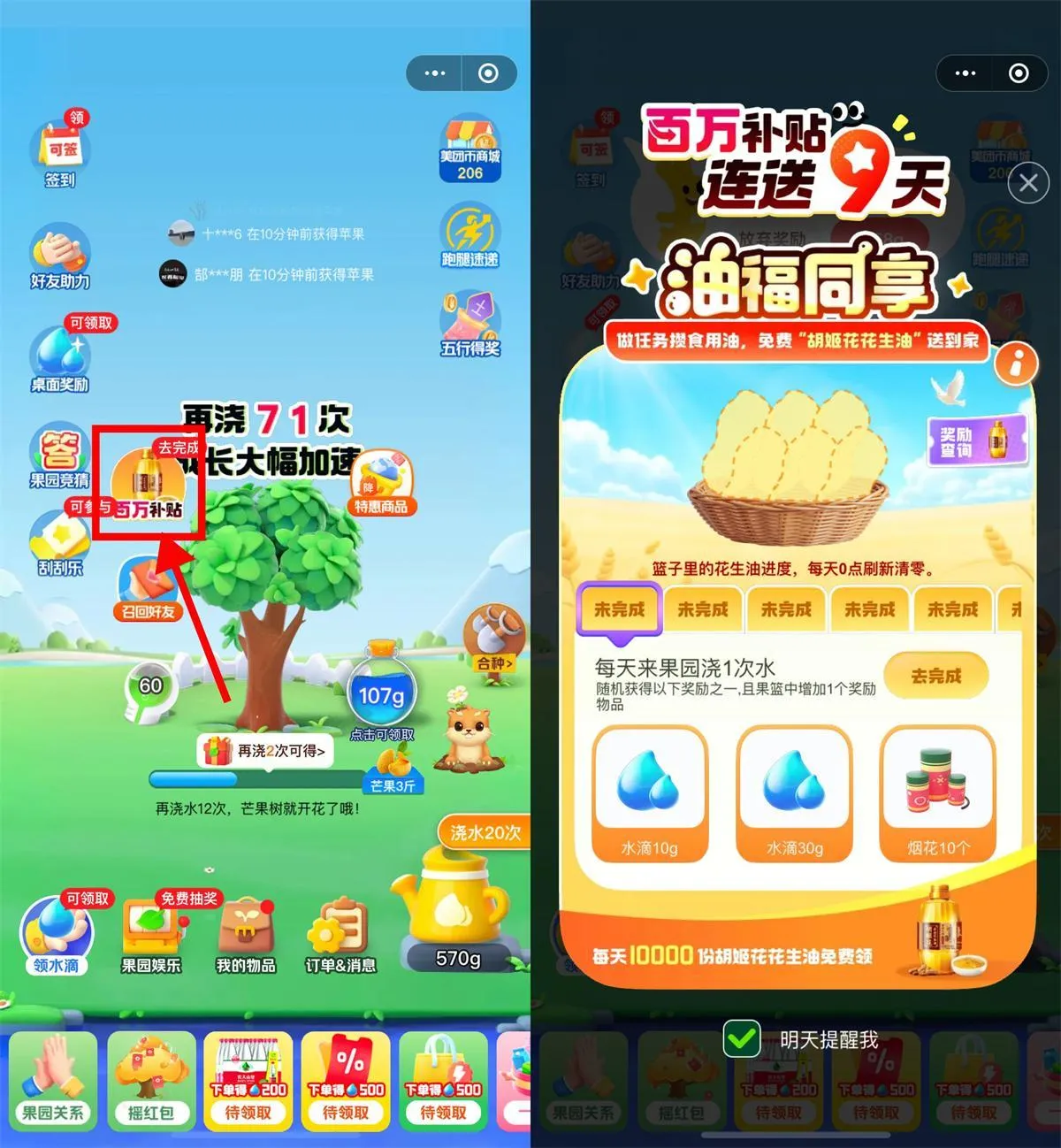 美团小美果园每天抽1万份实物-轻创