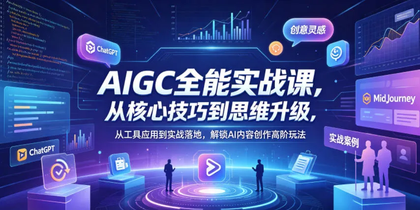 AIGC全能实战课，从核心技巧到思维升级，从工具应用到实战落地，解锁AI内容创作高阶玩法-豌豆轻创