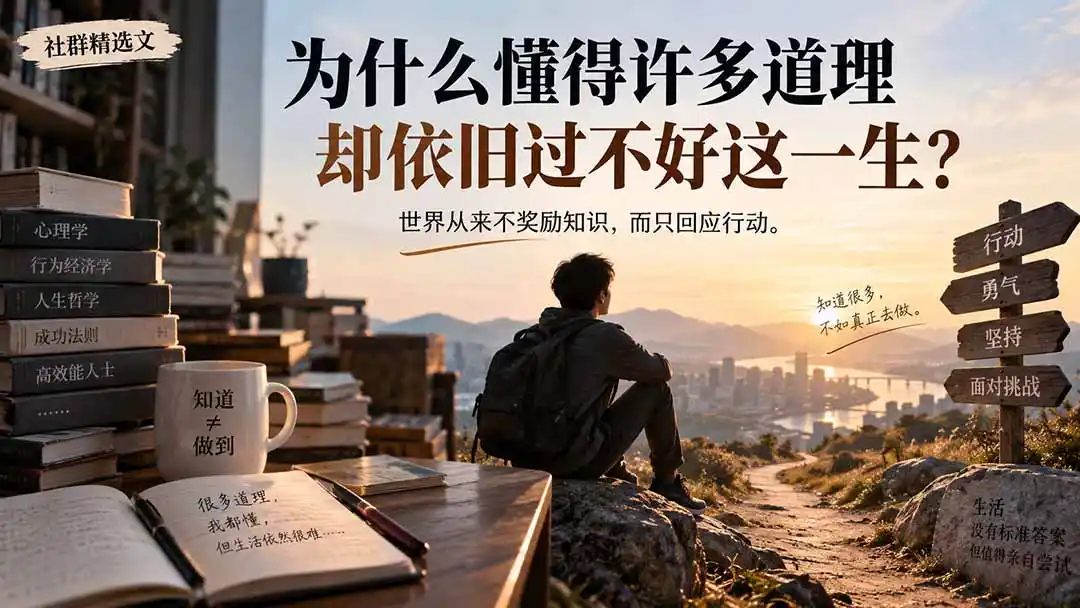 社群精选文：为什么懂得许多道理却依旧过不好这一生？-豌豆轻创