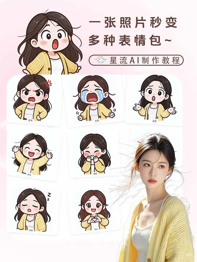 一张照片秒变N种专属表情包，三步搞定可爱搞怪治愈风，从此斗图聊天不再到处存别人图-轻创