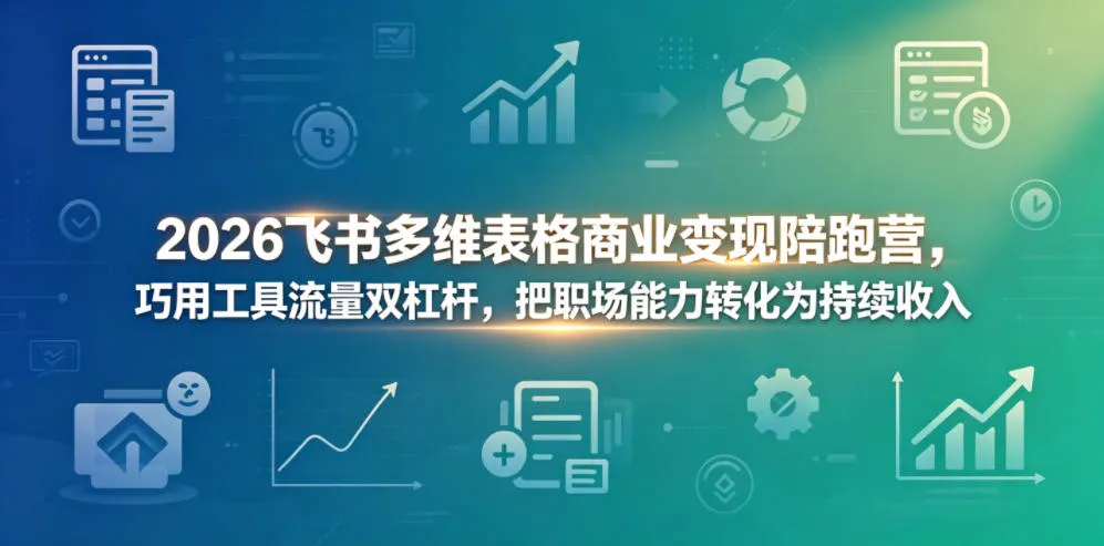 2026飞书多维表格商业变现陪跑营，巧用工具流量双杠杆，把职场能力转化为持续收入-豌豆轻创