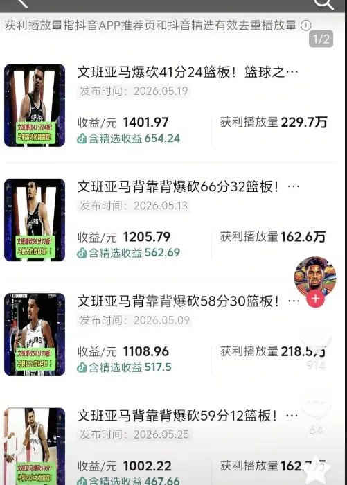 抖音8W粉丝博主的篮球人物深度解析解说教学，零门槛玩转伙伴计划与精选独家，单日稳定收益1k+-豌豆轻创