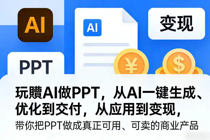 玩賺AI做PPT,从AI一键生成、优化到交付,从应用到变现,带你把PPT做成真正可用、可卖的商业产品(更新0904)-豌豆轻创