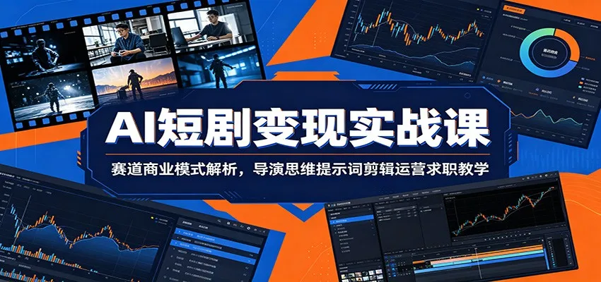 AI短剧变现实战课：赛道商业模式解析，导演思维提示词剪辑运营求职教学-豌豆轻创