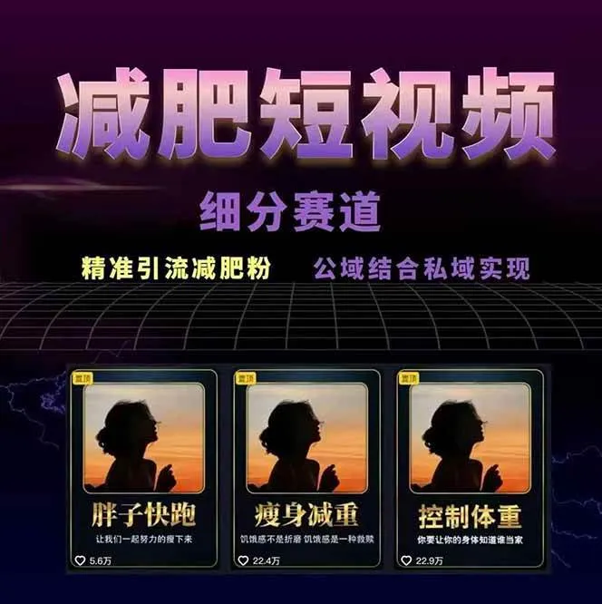 图片[2]-减肥短视频运营实战课：含素材制作、剪映教学，讲精准引流、变现设计与内容模板技巧-轻创