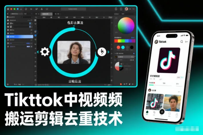 Tiktok中视频纯搬运剪辑去重技术，外来技术，自行测试-轻创