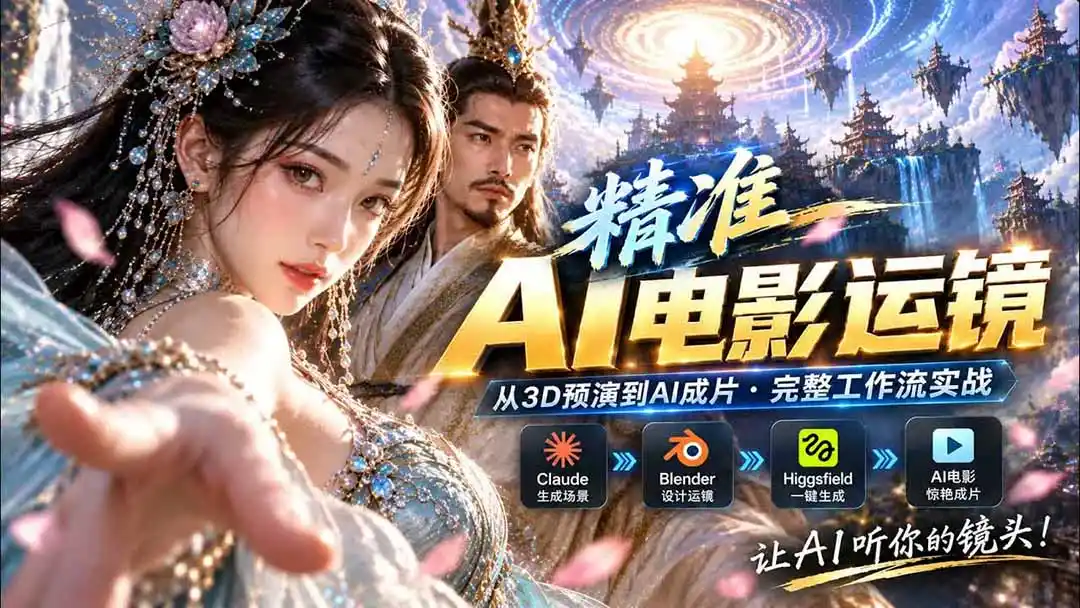 AI视频终于能精准运镜了！Claude + Blender + Higgsfield 免费插件实测-豌豆轻创
