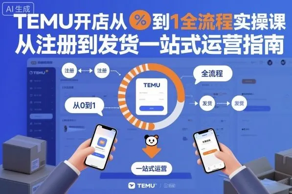 TEMU开店从0到1全流程实操课,从注册到发货一站式运营指南-轻创