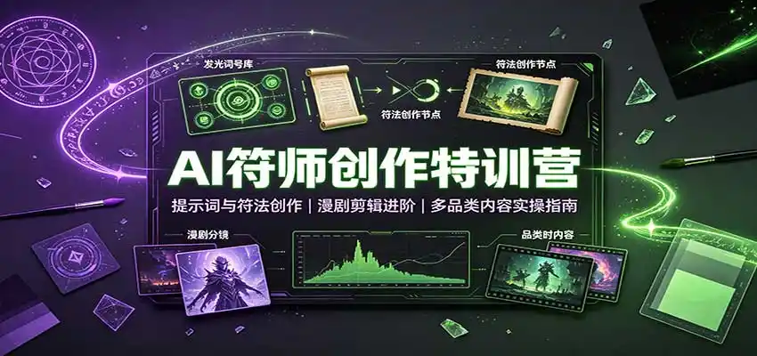 AI符师创作特训营：提示词与符法创作，漫剧剪辑进阶，多品类内容实操指南-豌豆轻创