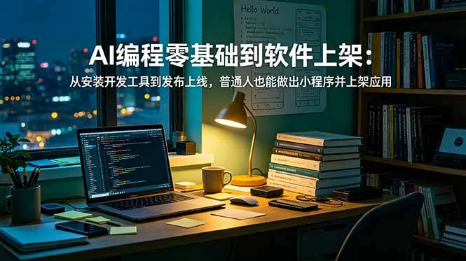 AI编程零基础到软件上架：从安装开发工具到发布上线，普通人也能做出小程序并上架应用商店-豌豆轻创