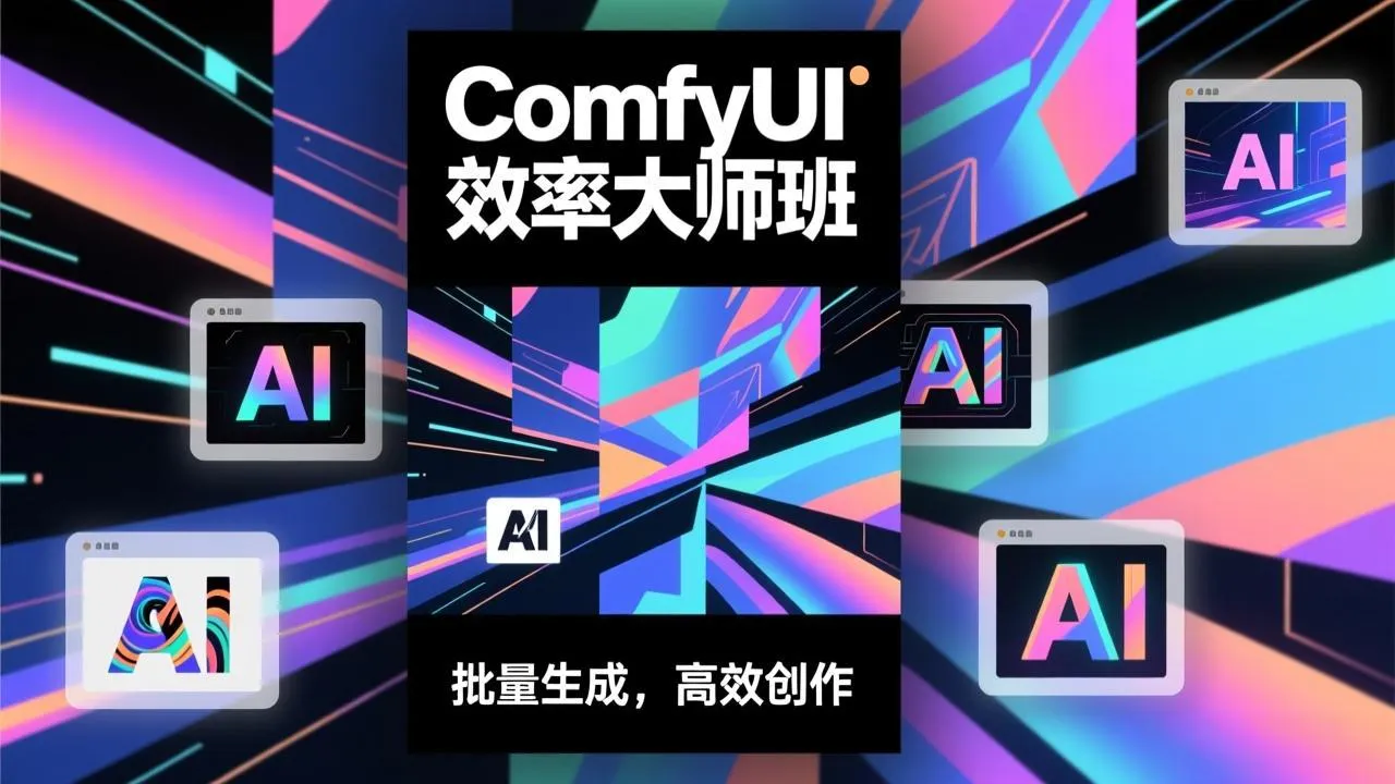 ComfyUI效率大师班：工作流搭建，批量生成，将个人AI出图效率提升5-10倍，月接单收入1-3万-轻创