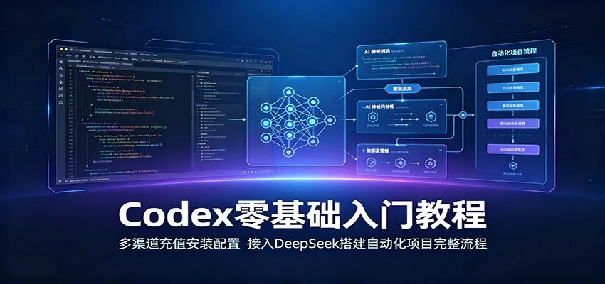 Codex零基础入门教程：多渠道充值安装配置，接入DeepSeek搭建自动化项目完整流程-豌豆轻创