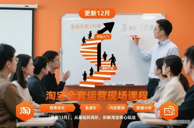 淘宝全套运营现场课程(更新26年1月)，从基础到高阶，拆解淘宝核心玩法-轻创