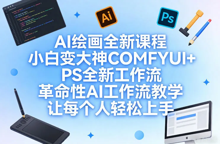 AI绘画全新课程，小白变大神COMFYUI+PS全新工作流，革命性AI工作流教学，让每个人轻松上手-豌豆轻创