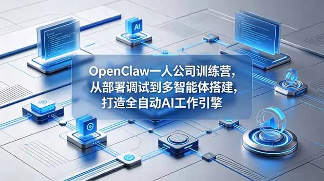 OpenClaw 一人公司训练营，从部署调试到多智能体搭建，打造全自动 AI 工作引擎-豌豆轻创