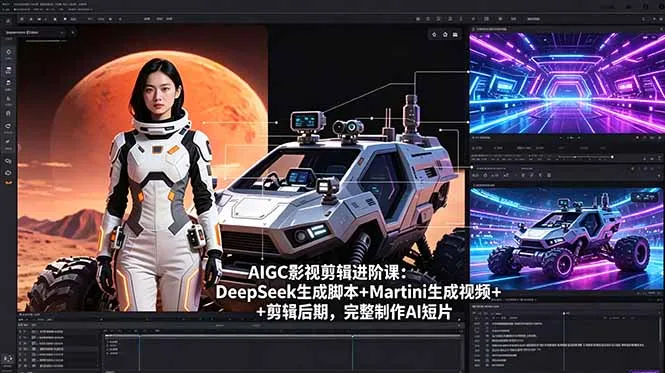 AIGC影视剪辑进阶课：DeepSeek生成脚本+Martini生成视频+剪辑后期，完整制作AI短片-豌豆轻创