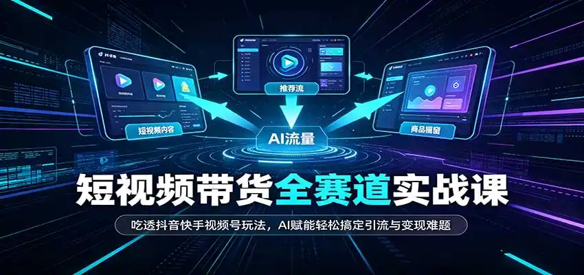 短视频带货全赛道：吃透抖音快手视频号玩法，AI赋能轻松搞定引流与变现难题-豌豆轻创