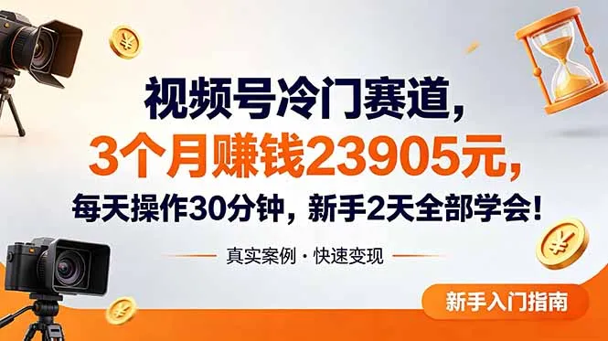 视频号冷门赛道,3个月变现23905元,新手2天学会 每天操作30分钟!-豌豆轻创
