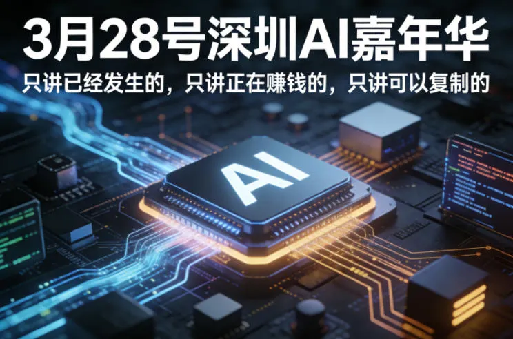 3月28号深圳AI嘉年华,只讲已经发生的,只讲正在賺钱的,只讲可以复制的-豌豆轻创